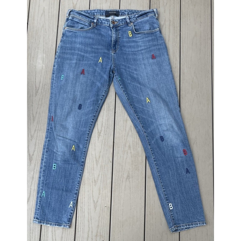 Scotch & Soda Petit Ami Alphabet Embroidery Slim Boyfriend Jeans Teacher 31/32